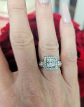 Load image into Gallery viewer, 14k White Gold Princess Cut Square .77ct Diamond Engagement Ring Semi Mount
