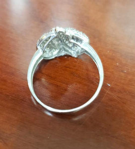 Stunning 14k White Gold Domed 3/4ct Diamond Heart Ring