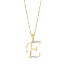 Load image into Gallery viewer, 10k YELLOW GOLD LETTER E INITIAL PENDANT NECKLACE 18&quot;
