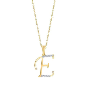 10k YELLOW GOLD LETTER E INITIAL PENDANT NECKLACE 18"