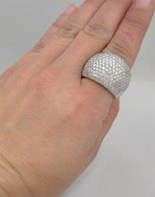 Load image into Gallery viewer, 750 18K WHITE GOLD 4.00ct PAVE DIAMOND WIDE BAND DOME STATEMENT RING 7
