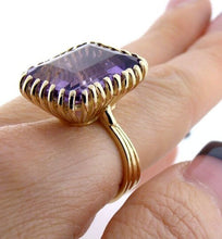 Load image into Gallery viewer, 14K YELLOW GOLD SYNTHETIC AMETHYST RING
