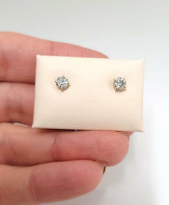 .50ct T.W. ROUND DIAMOND SOLITAIRE STUDS EARRINGS in 14K YELLOW GOLD