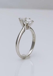 14k WHITE GOLD SIX PRONG SOLITAIRE .60ctw MARQUISE DIAMOND ENGAGEMENT RING