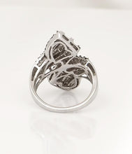 Load image into Gallery viewer, LADIES 10k WHITE GOLD 1.00ct BLACK &amp; WHITE CLEAR DIAMOND DIAMOND WRAP RING
