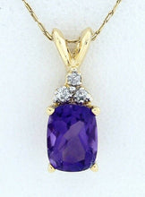 Load image into Gallery viewer, 14K GOLD 1 1/2ct RADIANT AMETHYST DIAMOND PENDANT
