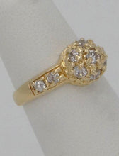Load image into Gallery viewer, LADIES 18K YELLOW GOLD 1/2ct ROUND CUBIC ZIRCONIA BALL CIRCLE SPHERE DOME RING
