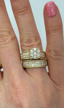 Load image into Gallery viewer, 14k YELLOW GOLD 2.12ct ROUND DIAMOND ENGAGEMENT BRIDAL TRIO SET
