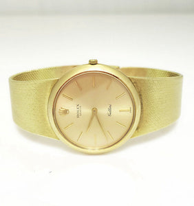 31mm GOLD ROLEX GENEVE CELLINI DRESS WATCH in 14K YELLOW GOLD