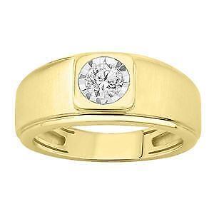 MENS .50ct T.W. DIAMOND SOLITAIRE RING in 14K YELLOW GOLD