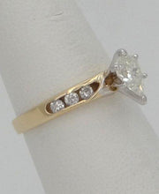 Load image into Gallery viewer, LADIES 14K YELLOW GOLD .56c PEAR SHAPED &amp; ROUND 3/4ct DIAMOND ENGAGEMENT RING
