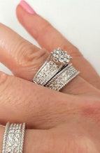 Load image into Gallery viewer, 14k WHITE GOLD 2.15ct ROUND DIAMOND ENGAGEMENT BRIDAL TRIO SET
