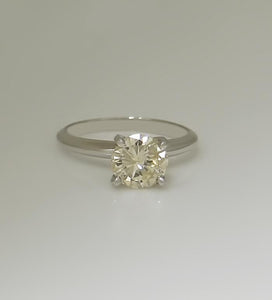 14k White Gold 1.26ct VS2 Round Natural Diamond Solitaire Engagement Ring