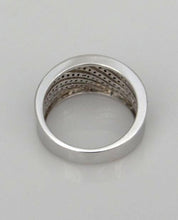 Load image into Gallery viewer, LADIES 14K WHITE GOLD 1/2ct BLACK CLEAR DIAMOND CONCAVE WAVE CUT OUT RING 10mm 7

