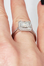 Load image into Gallery viewer, 1.85 CT. TW. Princess Cut Diamond Halo Engagement Ring In 14k White Gold
