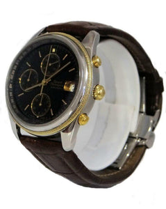 MEN'S GIRARD PERREGAUX GP 4900 18K GOLD & STEEL 38MM BLACK DIAL CHRONOGRAPH