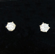 Load image into Gallery viewer, 1.04ct T.W. Round Brilliant Cut Diamond Studs Earrings in 14k Yellow Gold
