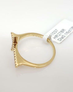Afarin Collection 18k Yellow Gold .16ct VS/G Diamond Sideways Cross Ring