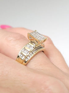 1 CT. T.W. PRINCESS CUT COMPOSITE DIAMOND ENGAGEMENT RING IN 10K GOLD