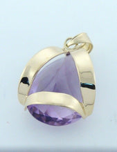 Load image into Gallery viewer, 14K YELLOW GOLD PEAR AMETHYST 20x14mm SOLITAIRE PENDANT
