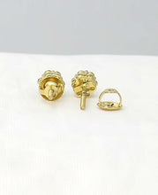 Load image into Gallery viewer, .25 CT. T.W. Round Diamond Composite Flower Stud Earrings in 14K Yellow Gold
