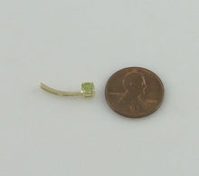 Load image into Gallery viewer, LADIES 10K YELLOW GOLD 1/4ct SYNTHETIC PERIDOT AUGUST STICK PENDANT CHARM .71&quot;
