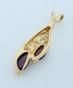 14K GOLD PINK OVAL CABOCHON CUBIC ZIRCONIA PENDANT
