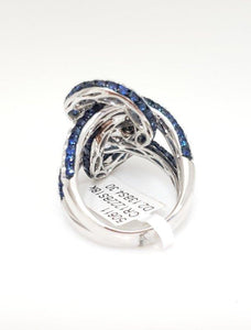 Afarin Collection 1.85 Diamond & 4.88ct Sapphire Entwined Ring VS/F in 18k Gold