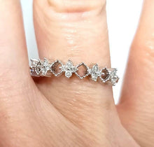 Load image into Gallery viewer, ALTERNATIING .15ct T.W. DIAMOND &amp; SQUARE STACKABLE BAND in 10K WHITE GOLD
