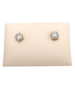 .50ct T.W. ROUND DIAMOND SOLITAIRE STUDS EARRINGS in 14K YELLOW GOLD