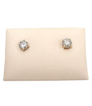 Load image into Gallery viewer, .50ct T.W. ROUND DIAMOND SOLITAIRE STUDS EARRINGS in 14K YELLOW GOLD
