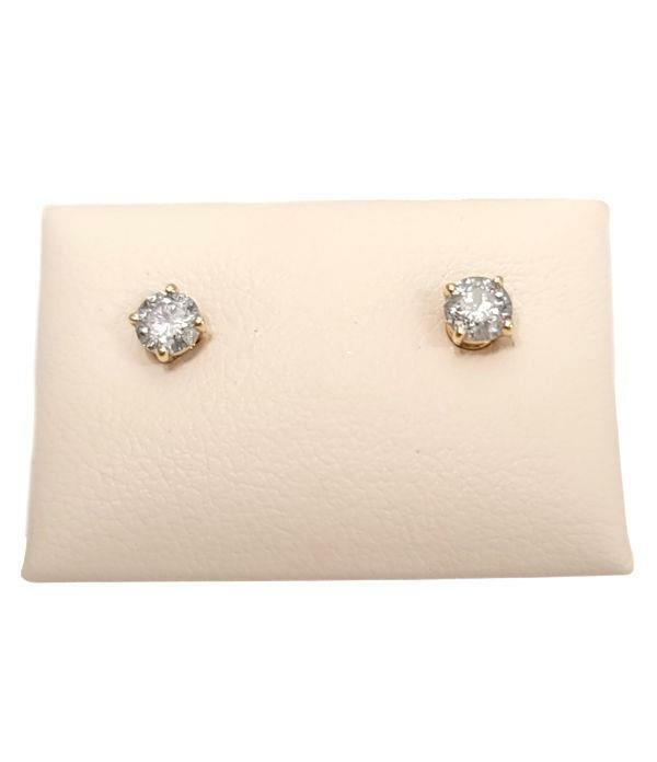 .50ct T.W. ROUND DIAMOND SOLITAIRE STUDS EARRINGS in 14K YELLOW GOLD