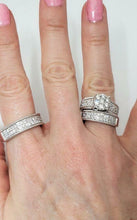 Load image into Gallery viewer, 14k WHITE GOLD 2.15ct ROUND DIAMOND ENGAGEMENT BRIDAL TRIO SET
