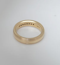 Load image into Gallery viewer, Mens 14k Yellow Gold 1/3ct Round Diamond Comfort Milgrain Wedding Band 6mm
