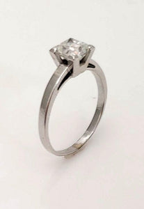 14k White Gold 1.20ctw Diamond Princess Solitaire Engagement Ring