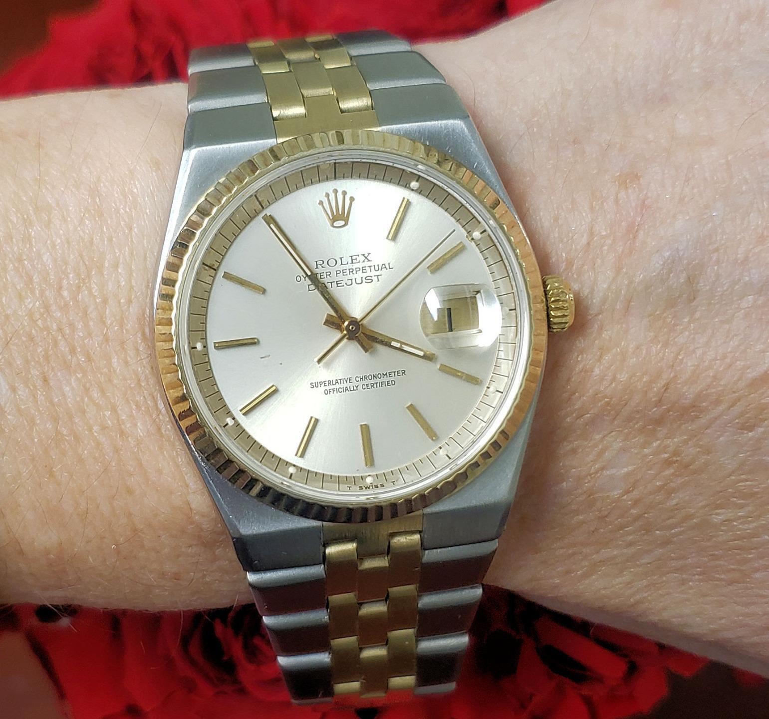 Rare Bird 36mm Rolex Oyster Perpetual Datejust 1630 Automatic Two Tone SS  Gold