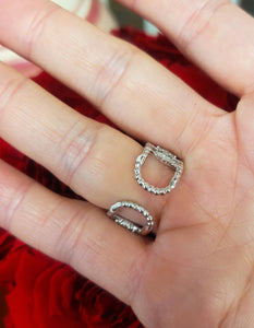 14K White Gold .45ct Diamond Cuff Adjustable Ring