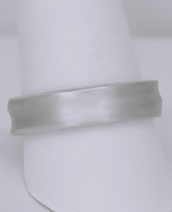 MENS 18k WHITE GOLD PLAIN HIGH POLISHED CONCAVE SOLID WEDDING BAND RING 6MM 10