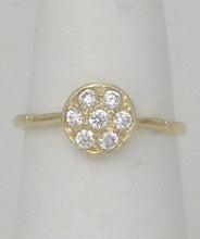 Load image into Gallery viewer, 18K YELLOW GOLD DAINTY 7 ROUND 1/4ct CUBIC ZIRCONIA RING
