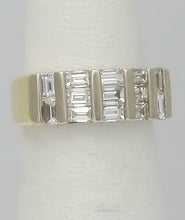 Load image into Gallery viewer, 14k YELLOW WHITE GOLD 1.00ct CHANNEL SET BAGUETTE DIAMOND BAR BAND RING
