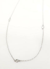 Load image into Gallery viewer, 14K WHITE GOLD .45ct DIAMOND STATION NECKLACE 18&quot;
