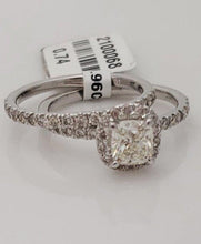 Load image into Gallery viewer, 1.70ct Cushion Cut Diamond Bridal Wedding Set In 14k White Gold

