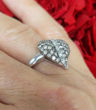 Load image into Gallery viewer, Stunning 14k White Gold Domed 3/4ct Diamond Heart Ring
