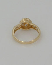 Load image into Gallery viewer, LADIES 18K YELLOW GOLD 1/2ct ROUND CUBIC ZIRCONIA BALL CIRCLE SPHERE DOME RING
