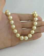 Load image into Gallery viewer, 585 14K YELLOW GOLD MS DIAMOND NATURAL GOLDEN CULTURED PEARL NECKLACE CHAIN 18&quot;
