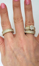Load image into Gallery viewer, 14k YELLOW GOLD 2.12ct ROUND DIAMOND ENGAGEMENT BRIDAL TRIO SET
