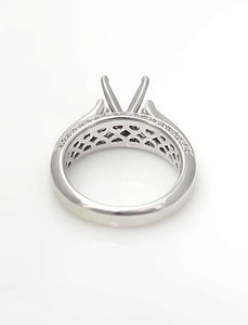 750 18k WHITE GOLD .26ct ROUND DIAMOND FOUR PRONG ENGAGEMENT SEMI MOUNT RING