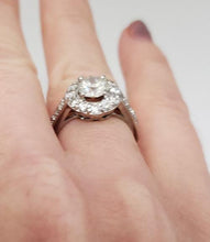 Load image into Gallery viewer, 1 1/2ct T.W. Round Diamond Halo Engagement Ring In 14k White Gold
