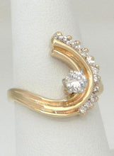 Load image into Gallery viewer, LADIES 14K YELLOW 1/2ct DIAMOND ROUND SOLITAIRE SWIRL RING
