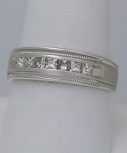 Load image into Gallery viewer, 14k WHITE GOLD 1/2ct SQUARE DIAMOND CHANNEL SET WEDDING BAND RING
